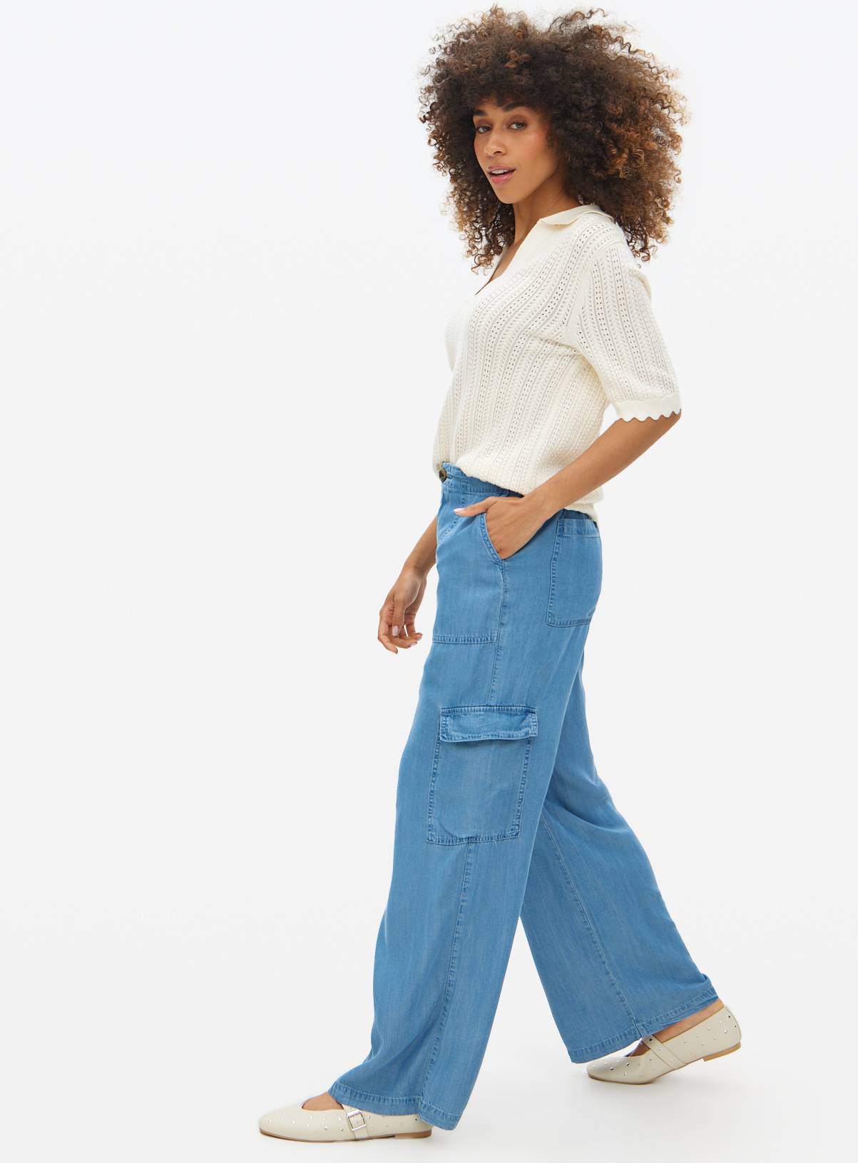 Mid Blue Denim Utility Trousers  12 - Image 2